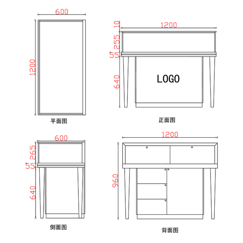 大理石手表展示柜E款-09前柜