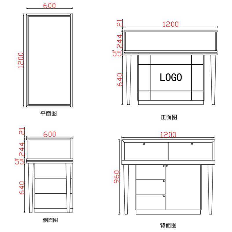 大理石手表展示柜E款-01